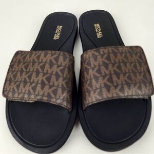 Michael Kors Brown Slide Sandals